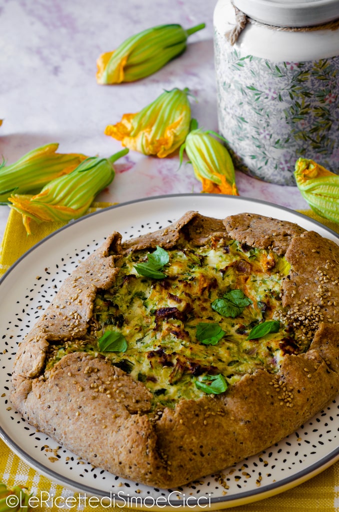 Whole Wheat Galette with Zucchini Flowers and Zucchini