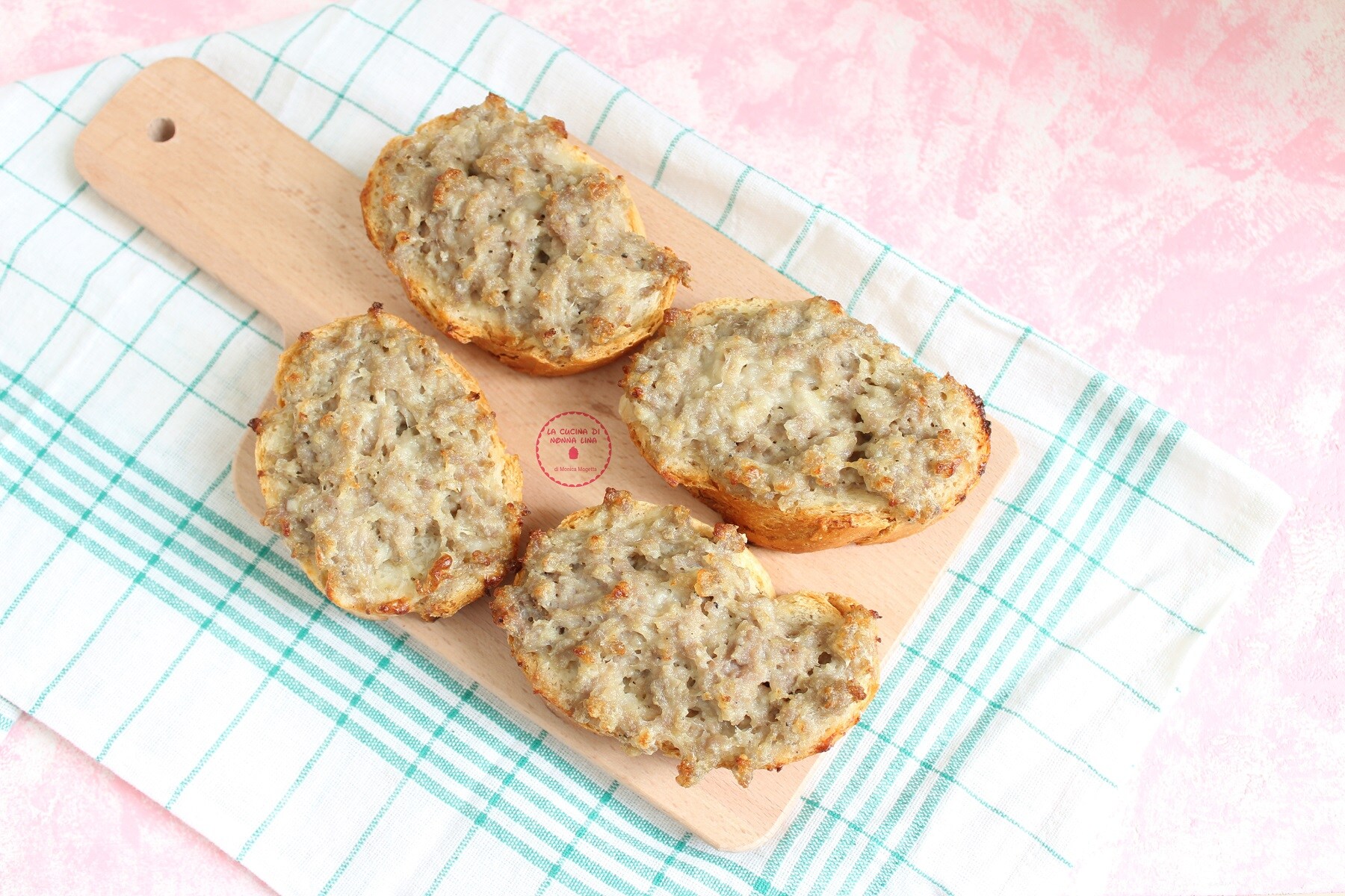 Crostini with Sausage and Stracchino