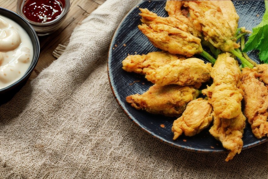 AIR FRYER STUFFED ZUCCHINI FLOWERS