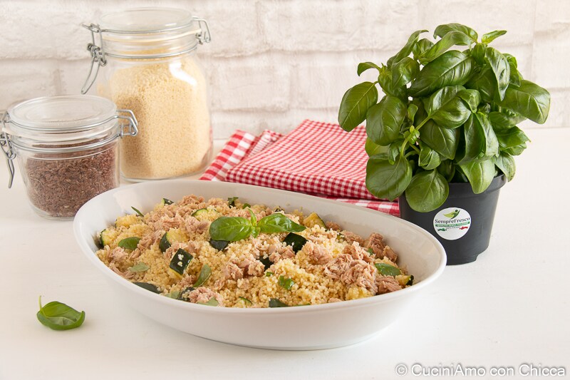 Couscous with Zucchini, Tuna, and Fragrant Basil