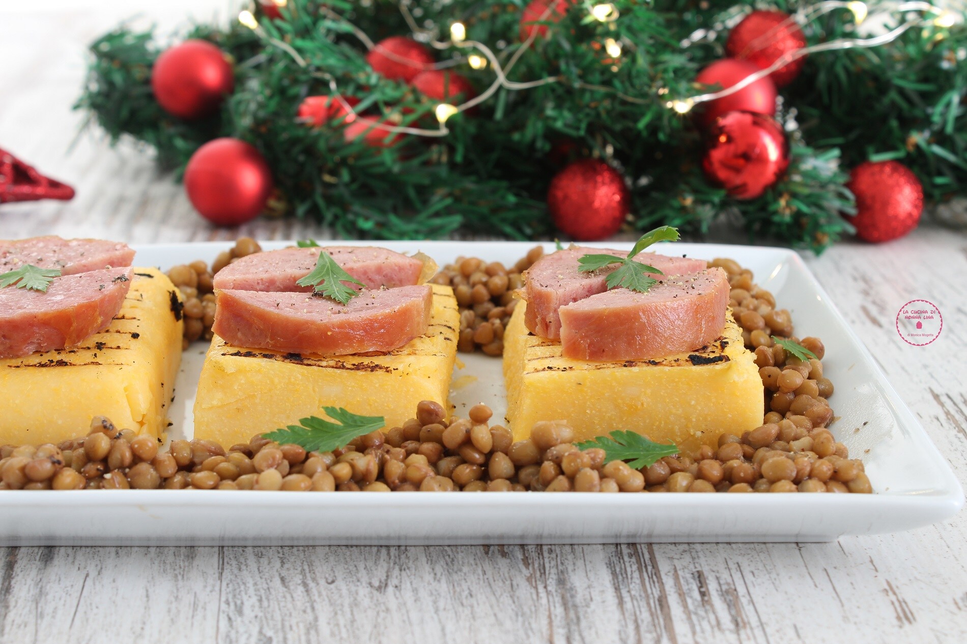 Polenta Crostini with Cotechino