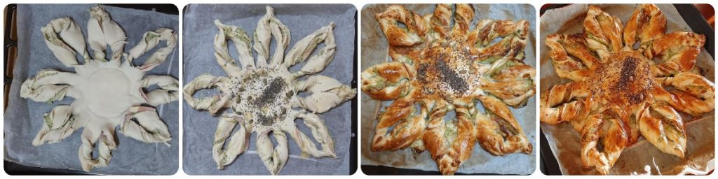 star of puff pastry with zucchini