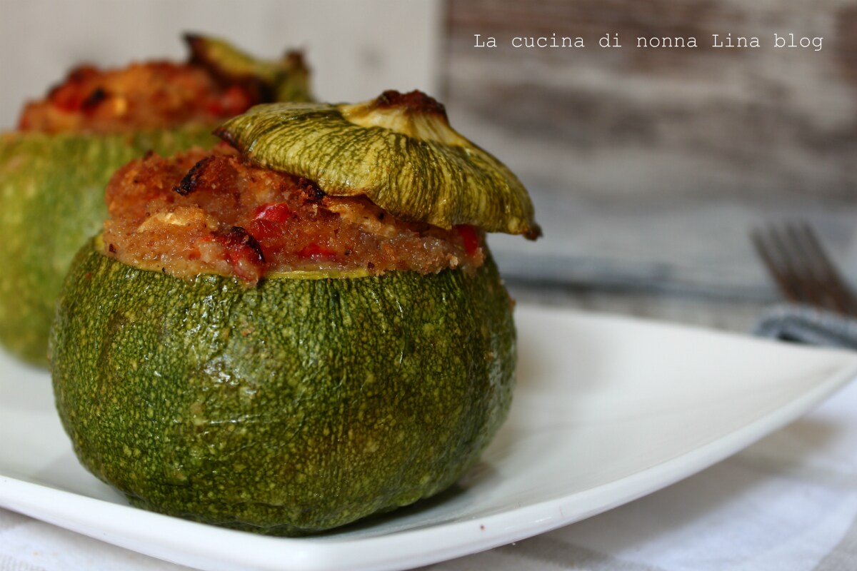 Stuffed Round Zucchini Vegetarian Recipe