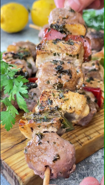 pan-cooked skewers
