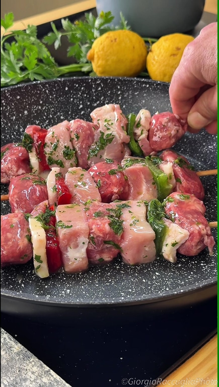 pan-cooked skewers