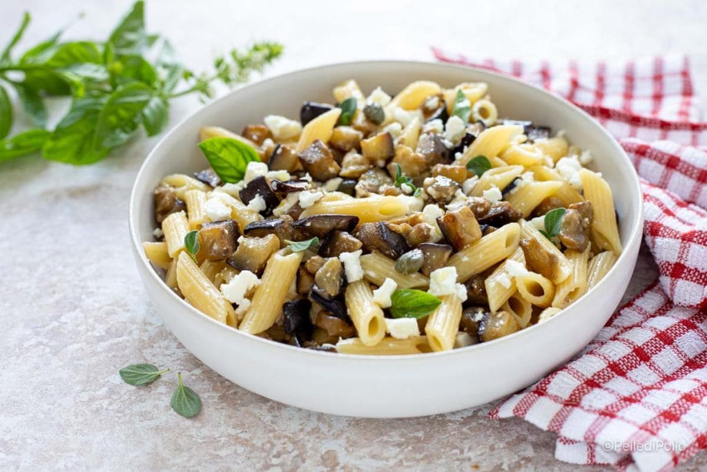 pasta with eggplant and feta