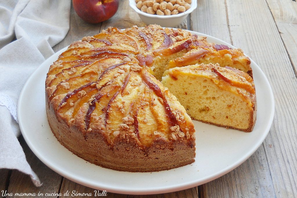peach, almond, and amaretti cake