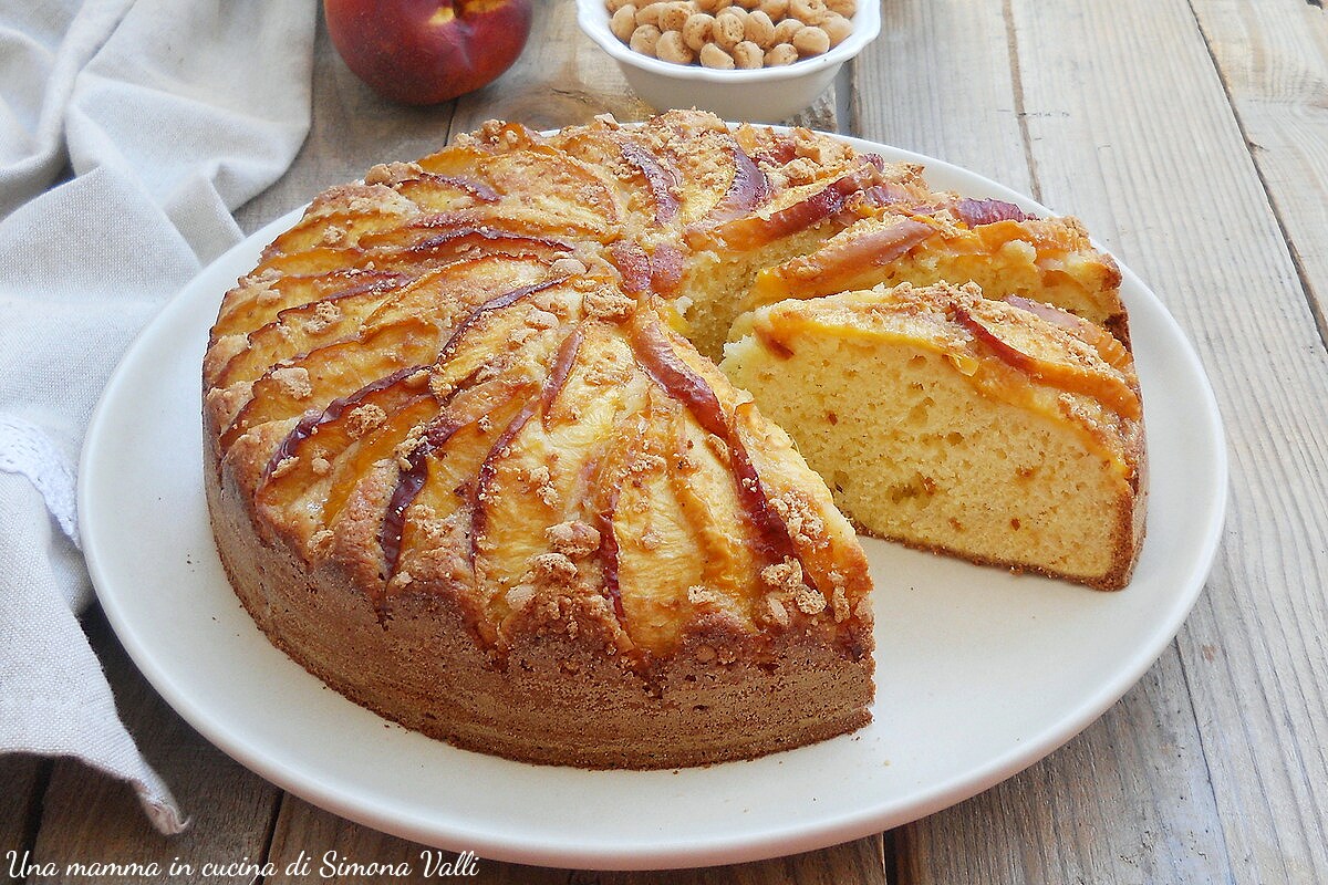 Peach, Almond, and Amaretti Cake