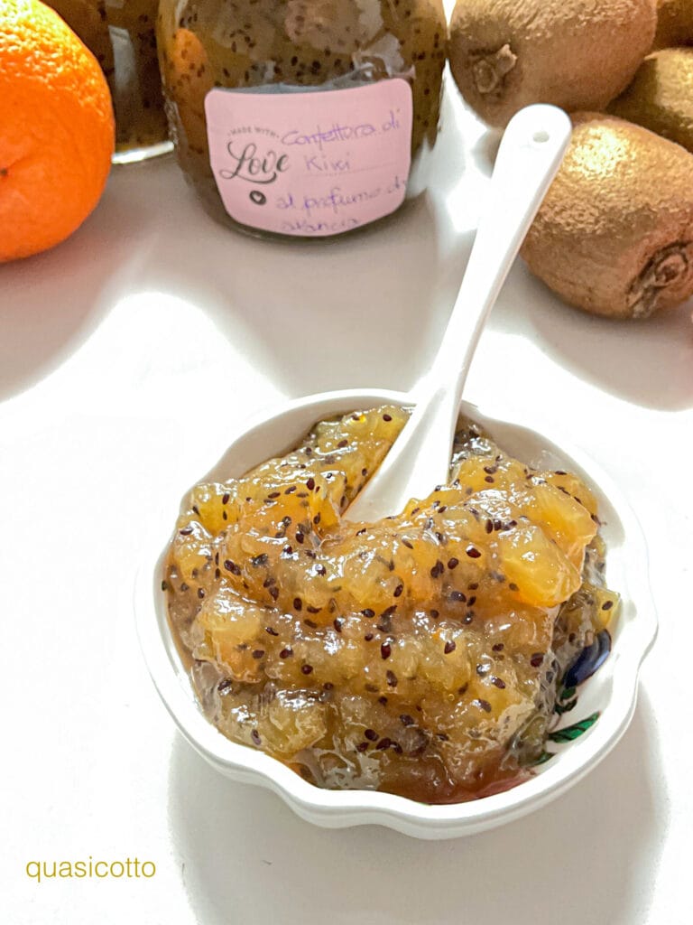 Kiwi Jam without Thickeners Scented with Orange