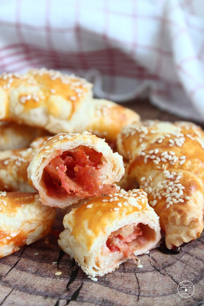 Pizza Croissants with Puff Pastry