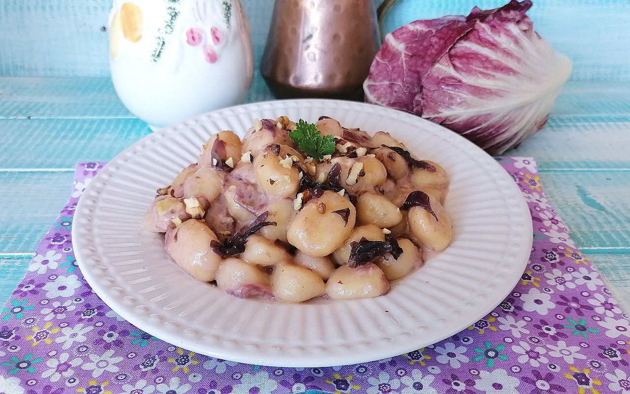 CREAMY RADICCHIO AND TALEGGIO GNOCCHI without cream