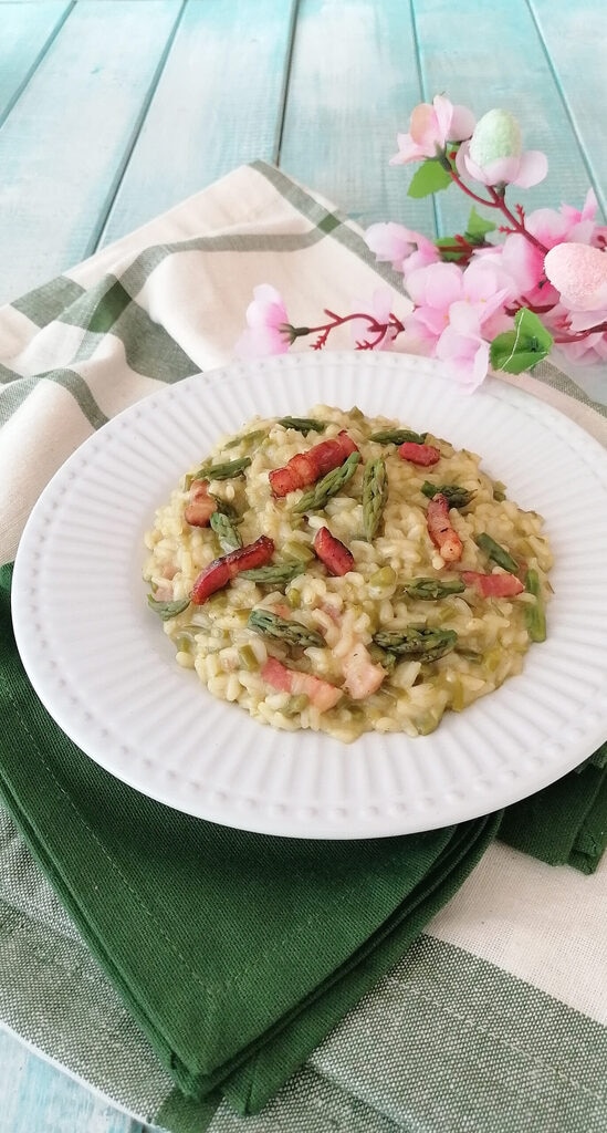 ASPARAGUS AND CRISPY PANCETTA RISOTTO