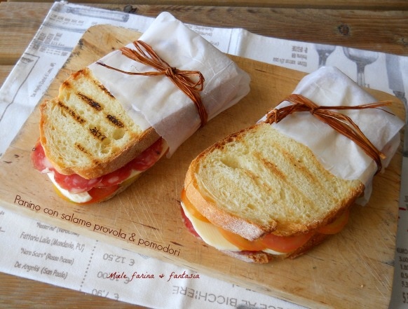 Sandwiches with Salami, Provola, and Tomatoes