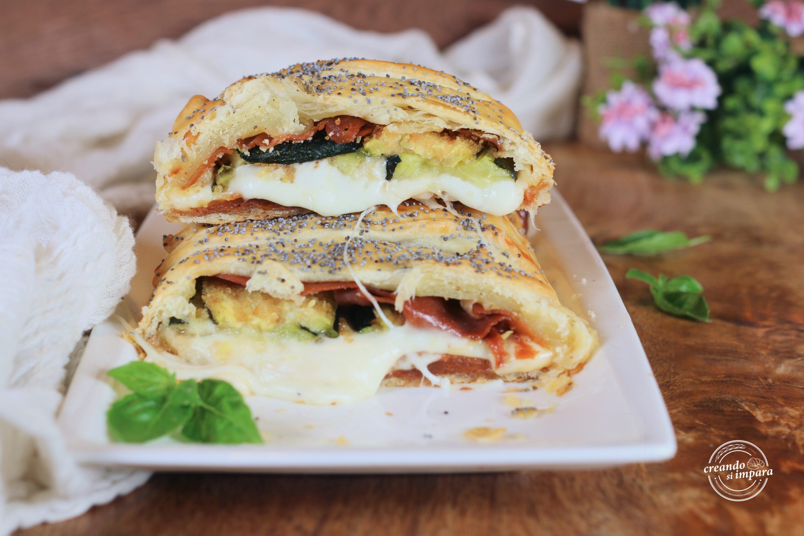 Savory Zucchini and Cheese Strudel