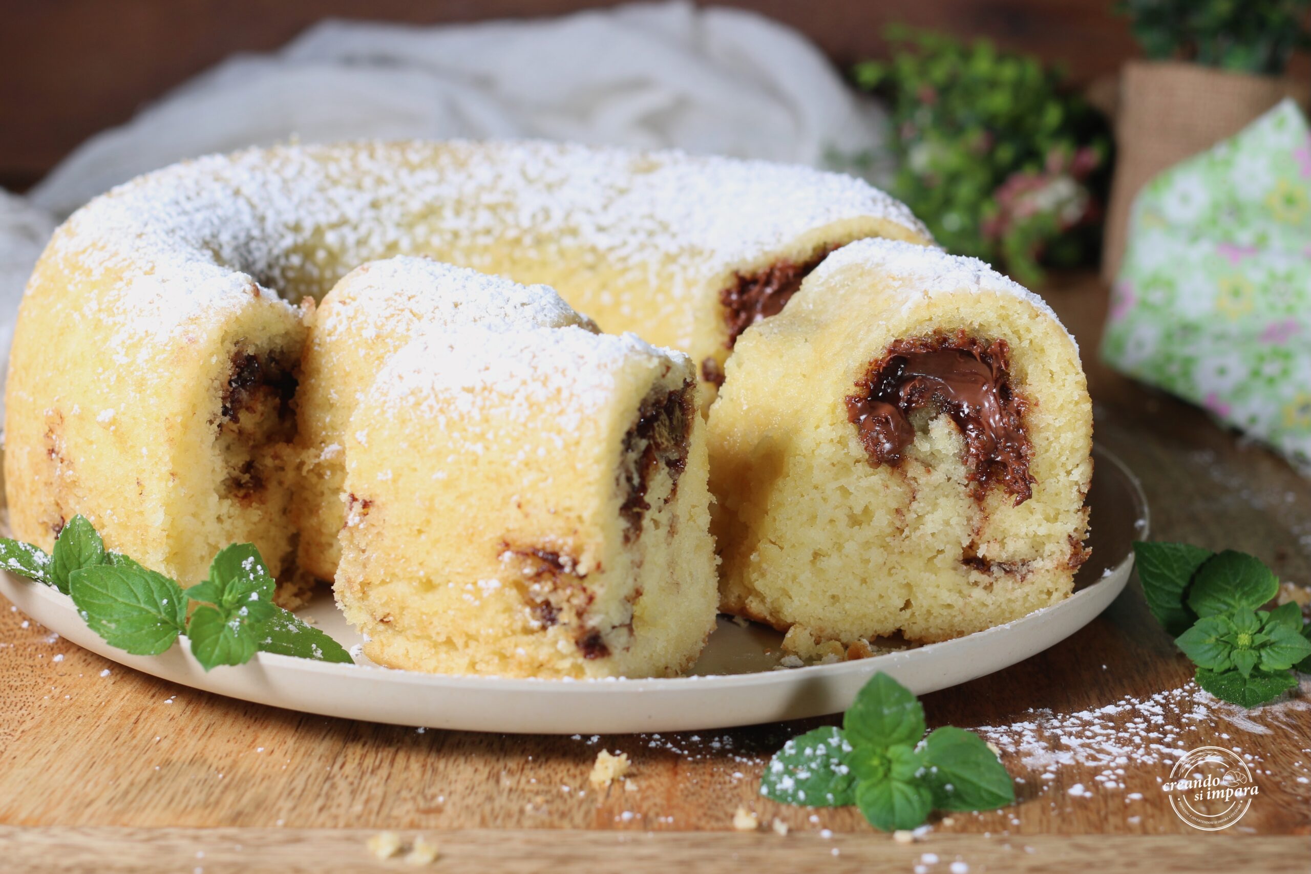 Soft Bundt Cake with Nutella Heart