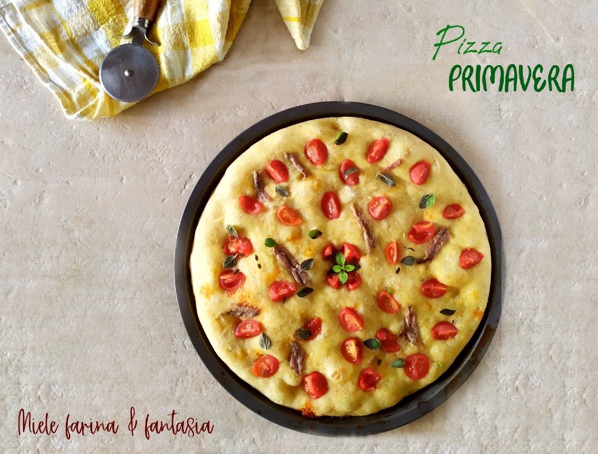 Spring Pizza with Anchovies and Oregano