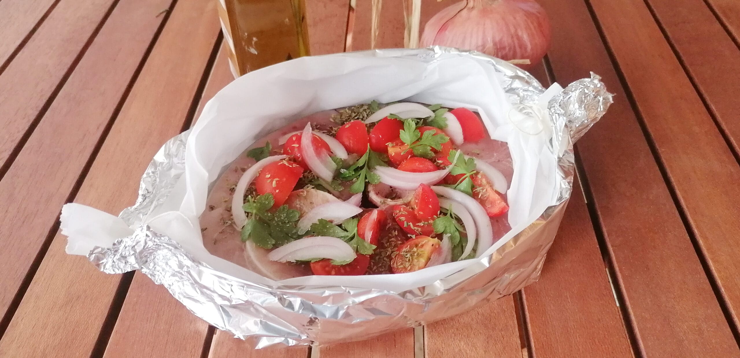 AIR FRYER BAKED SWORDFISH IN FOIL