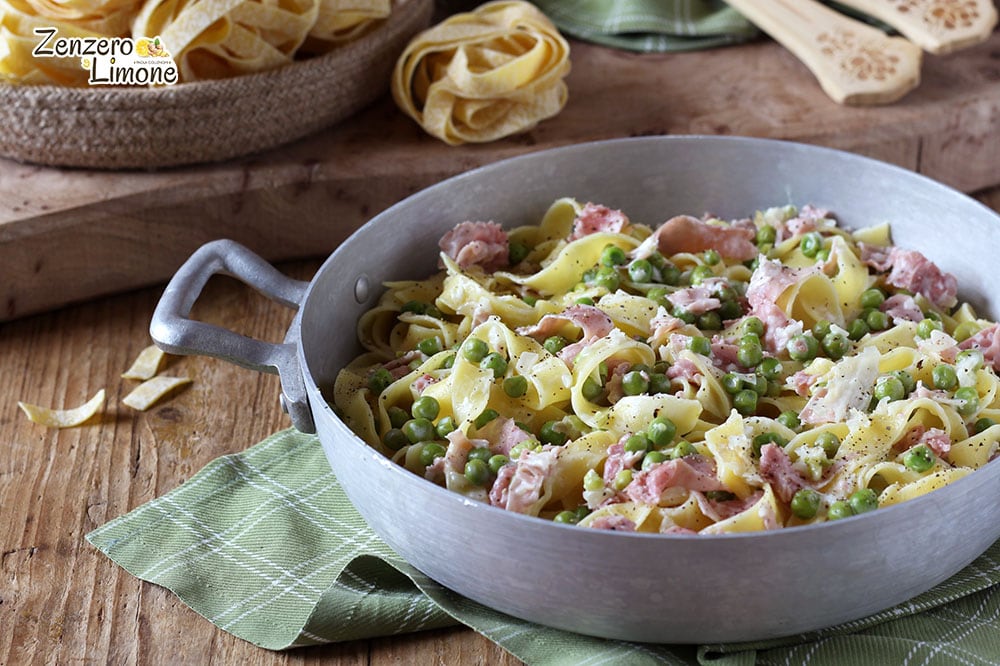 Tagliatelle with Ham and Peas