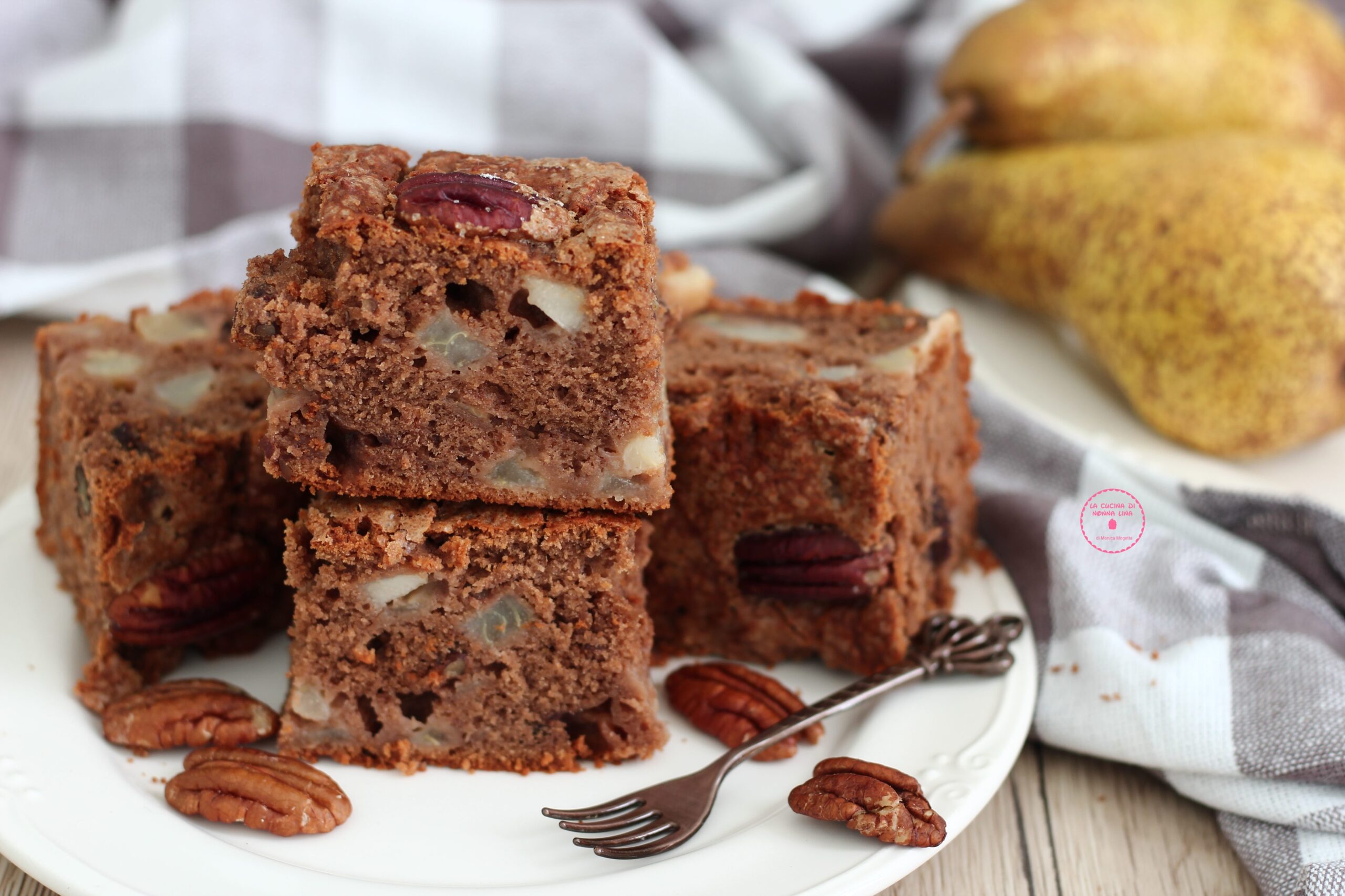 Pear and Pecan Brownies