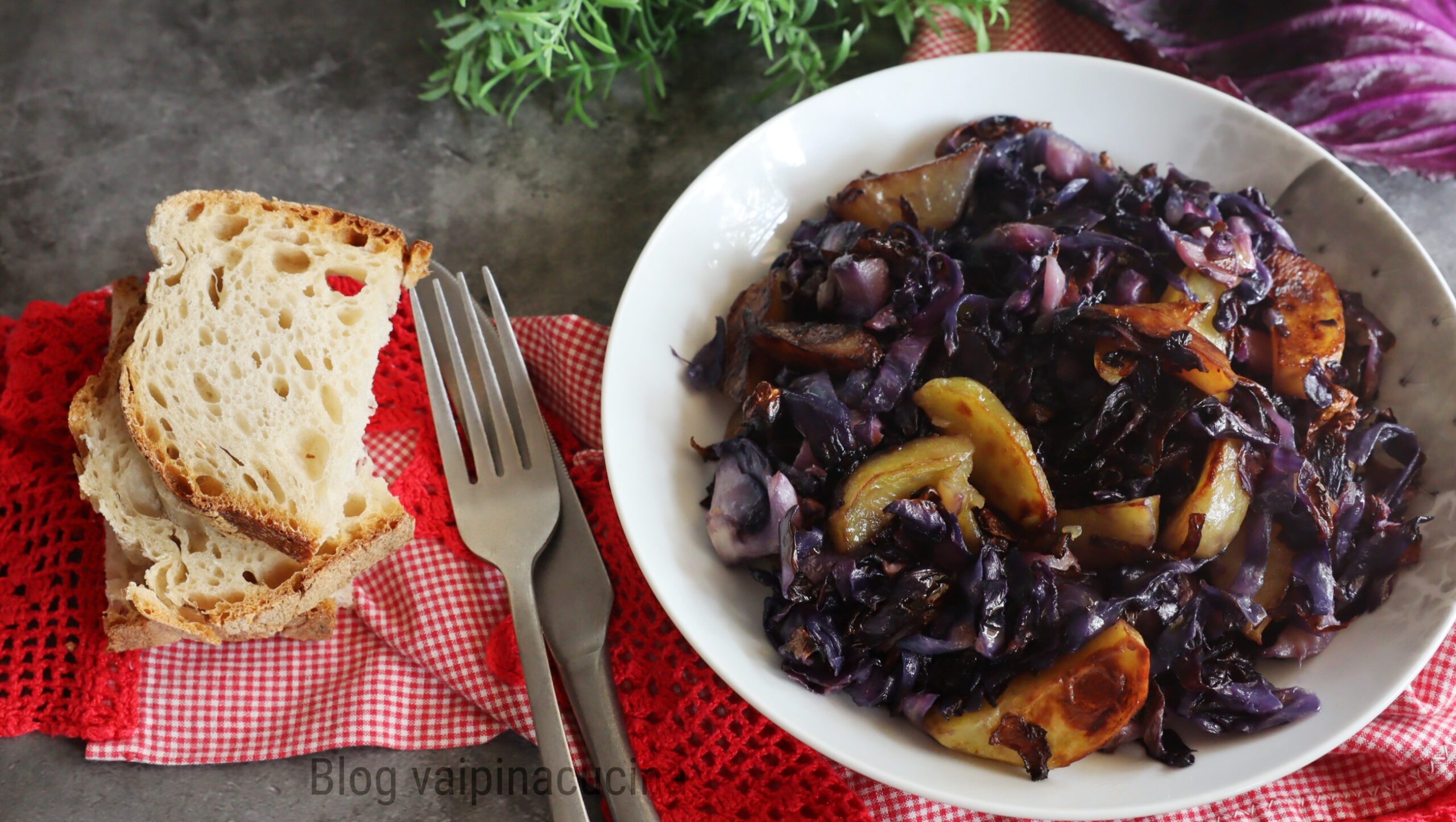 Roasted Potatoes and Red Cabbage