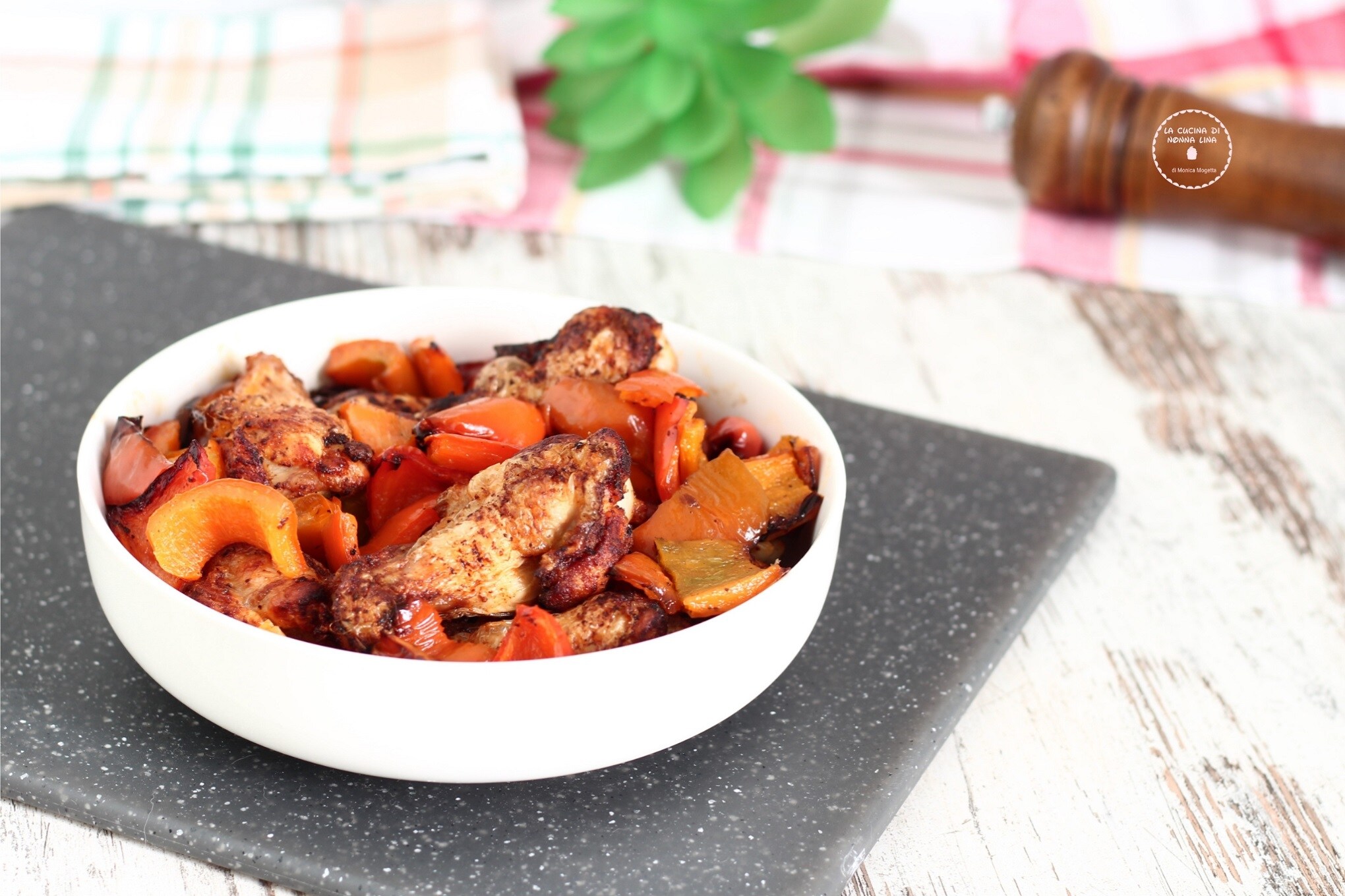 Air Fryer Chicken with Peppers