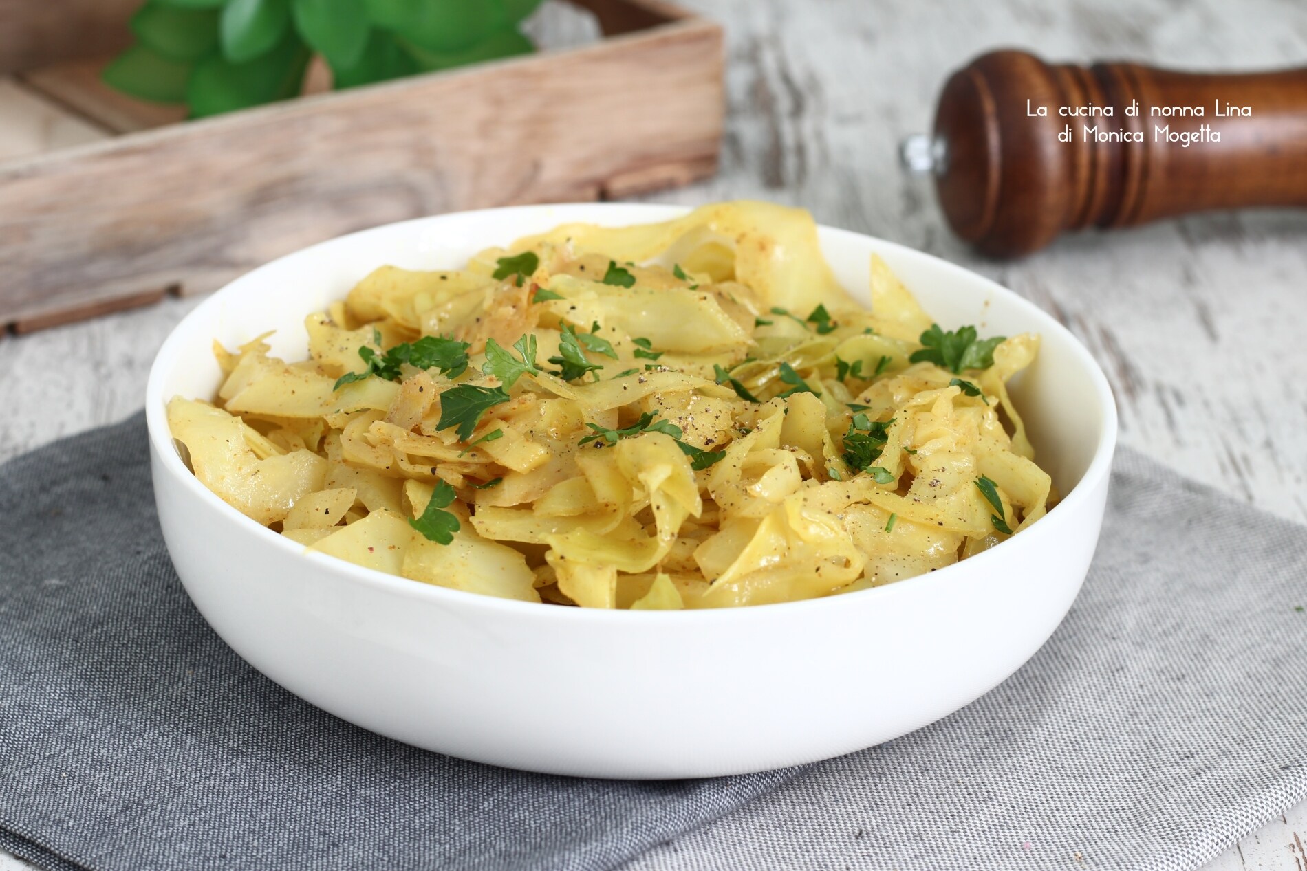Curried Cabbage in the Pan