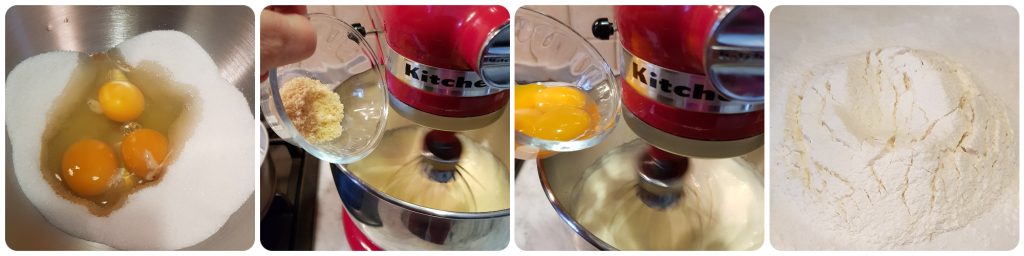 sponge cake with custard