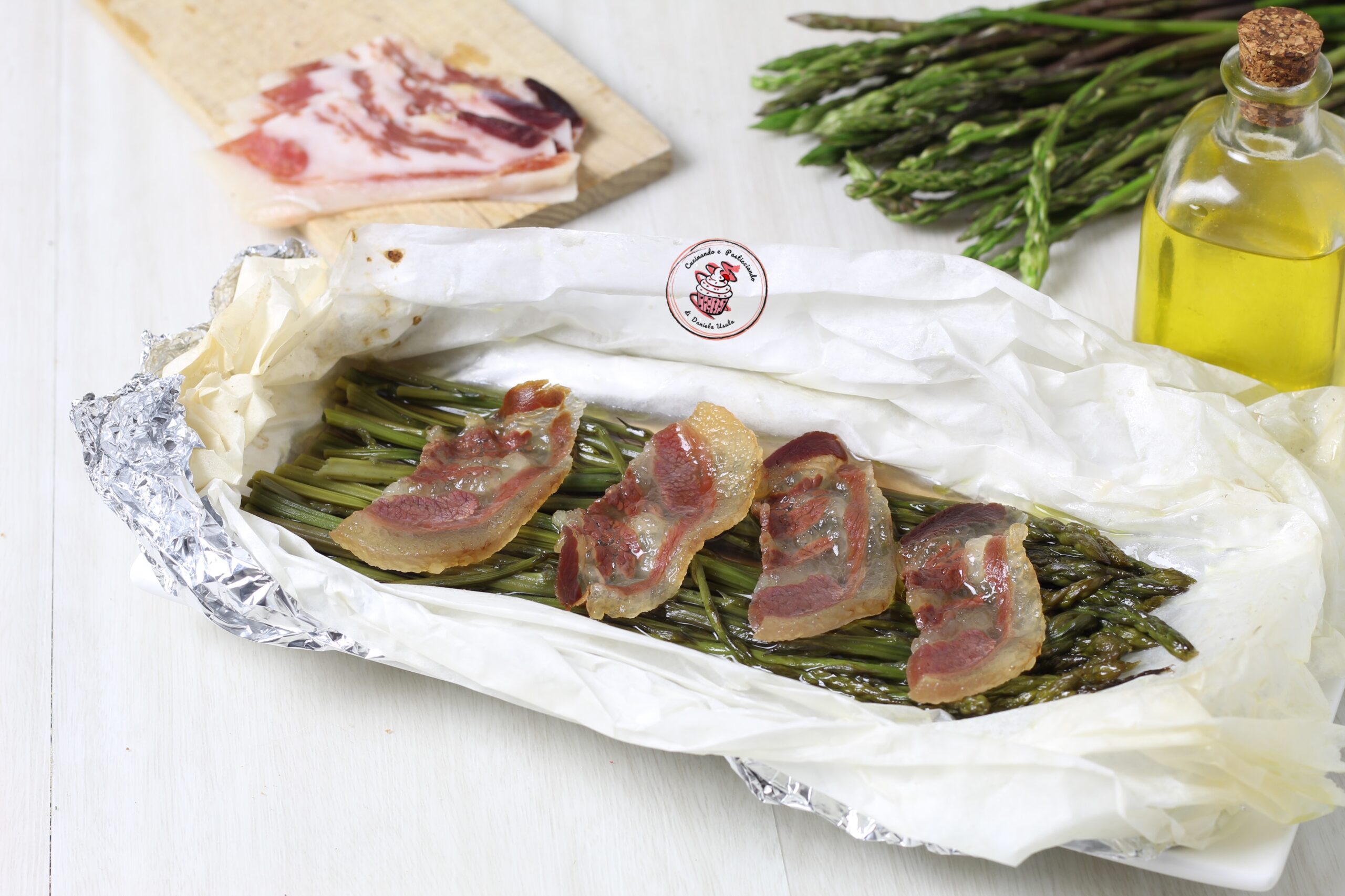 Wild Asparagus in Foil, Cooked in Air Fryer