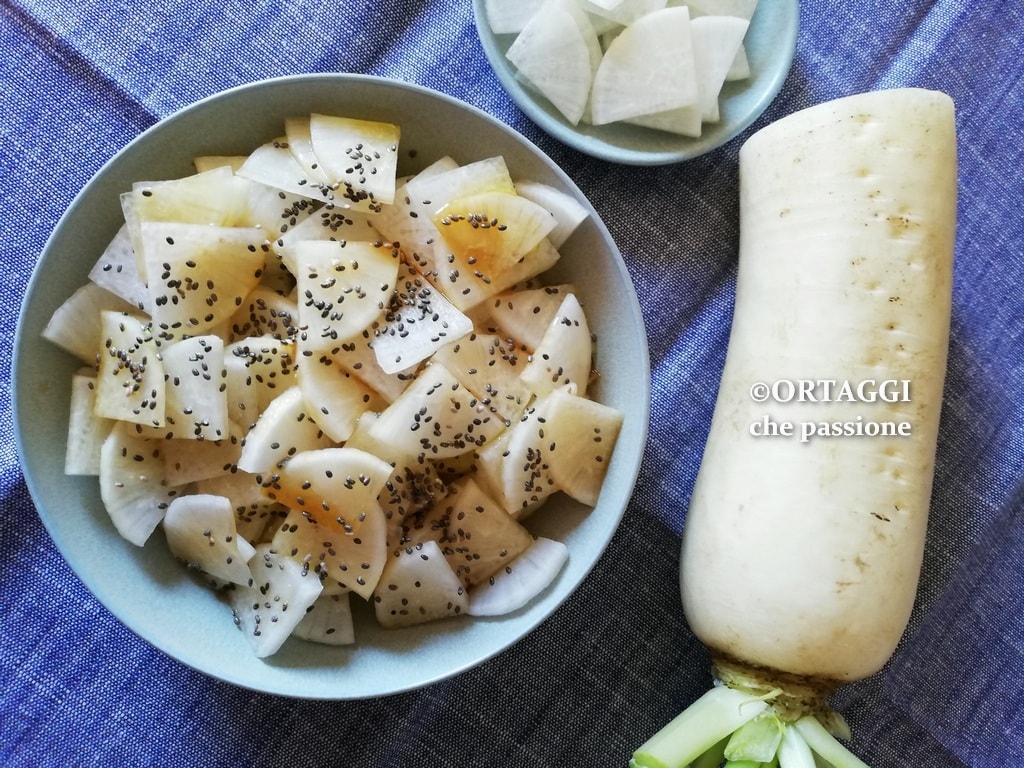 Raw Daikon in Salad