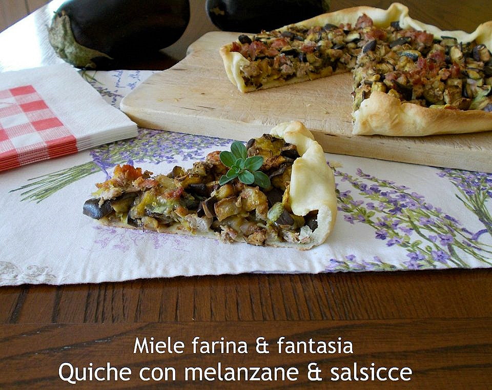 Savory Pie with Eggplants and Sausages