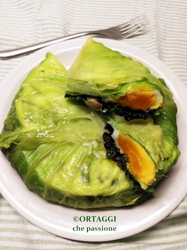 savoy cabbage and egg pie