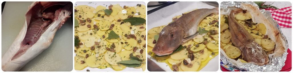 baked red gurnard in foil