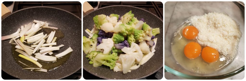 omelet with mixed cabbage tops