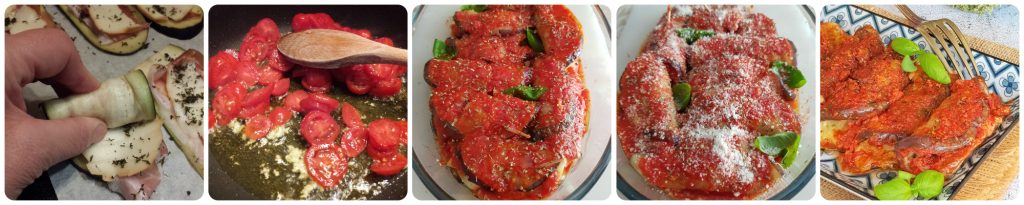 eggplant rolls with smoked cheese and speck