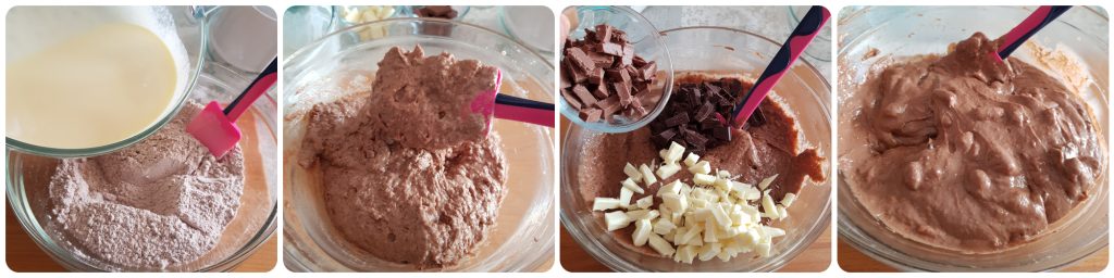 three chocolate plumcake
