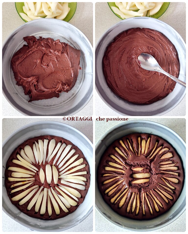 BAKING cocoa and pear cake VEGETABLES with passion