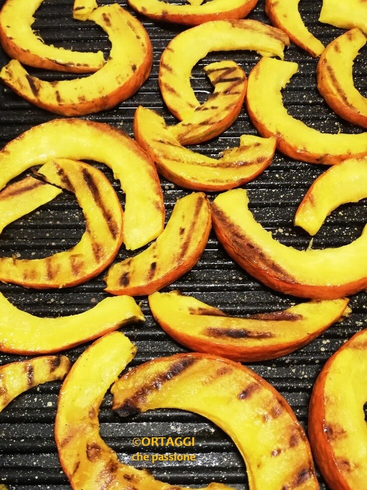 Hokkaido pumpkin grilled on the plate