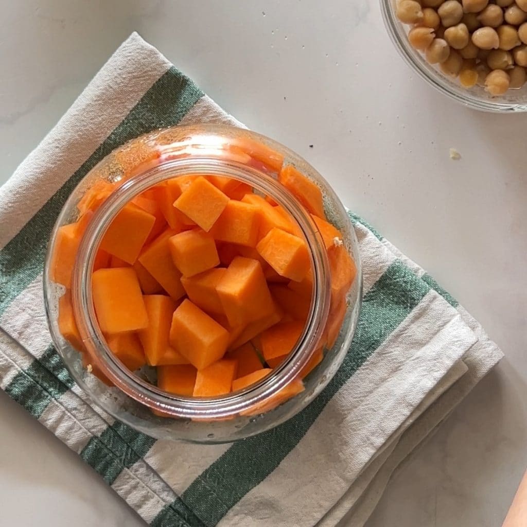 chickpea and pumpkin curry in a jar