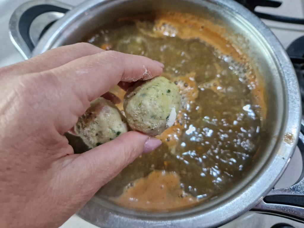 dumplings in mushroom broth