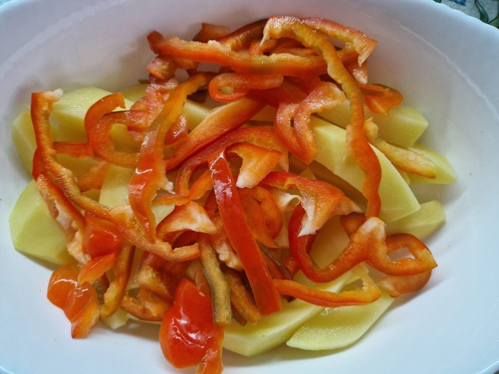 bell peppers and potatoes