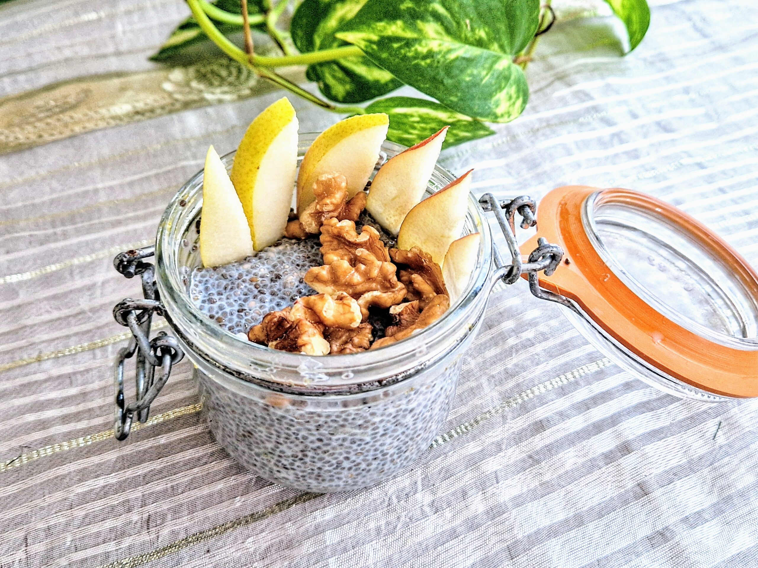 Chia Seed Pudding with Pears and Walnuts