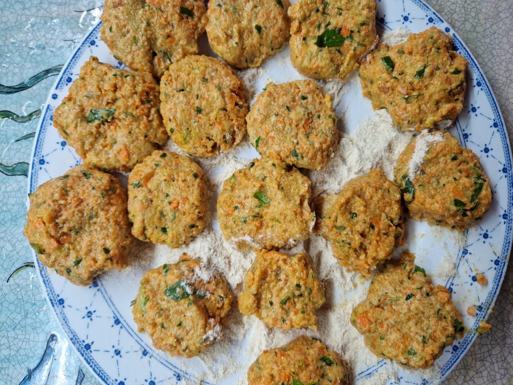 Carrot Fritters Finger Food with Sauces