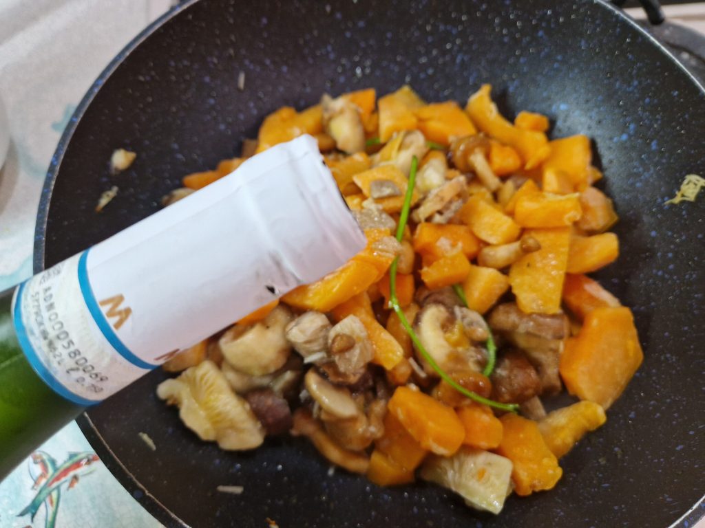 The Side Dish of Mushrooms and Pumpkin