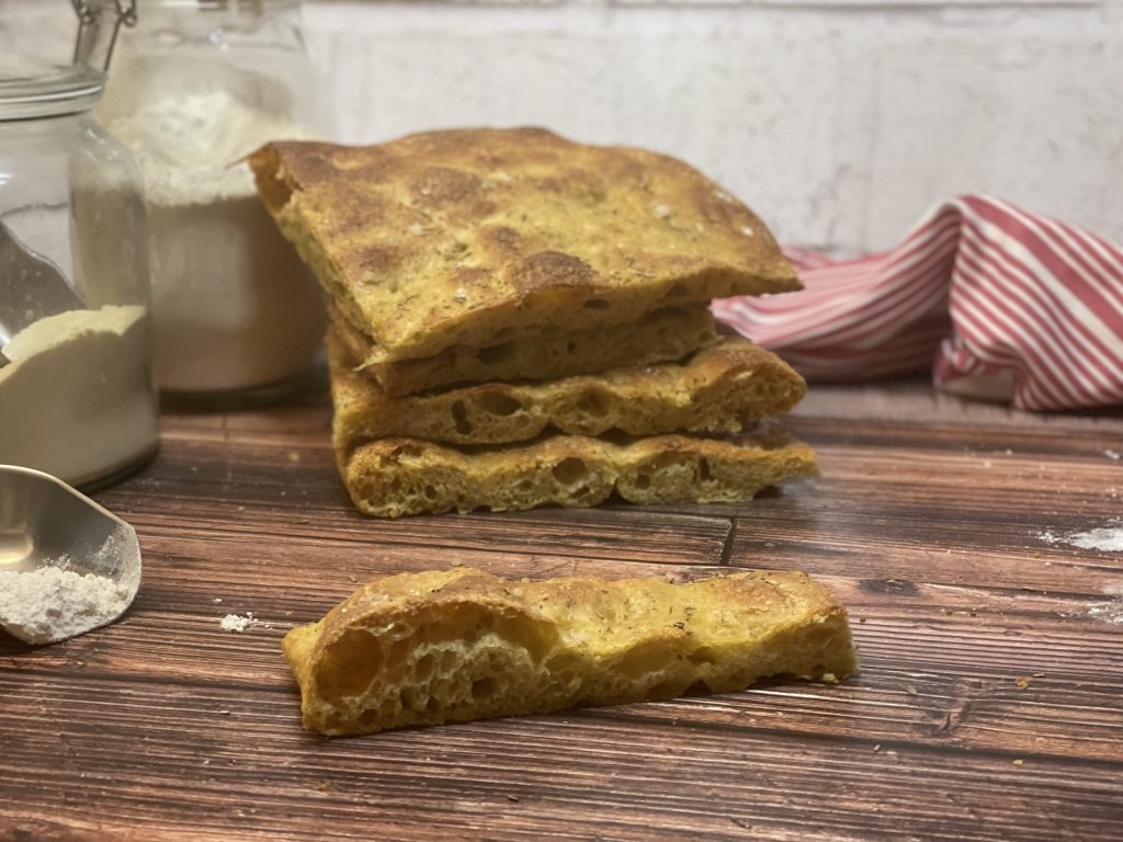 pumpkin focaccia with sourdough starter