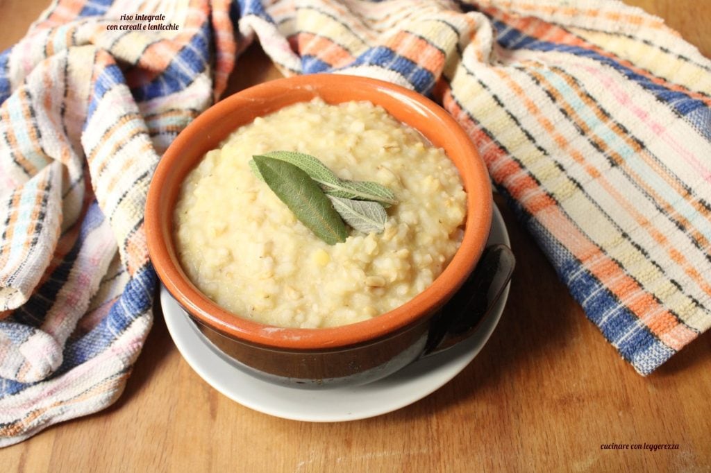 brown rice with grains and lentils