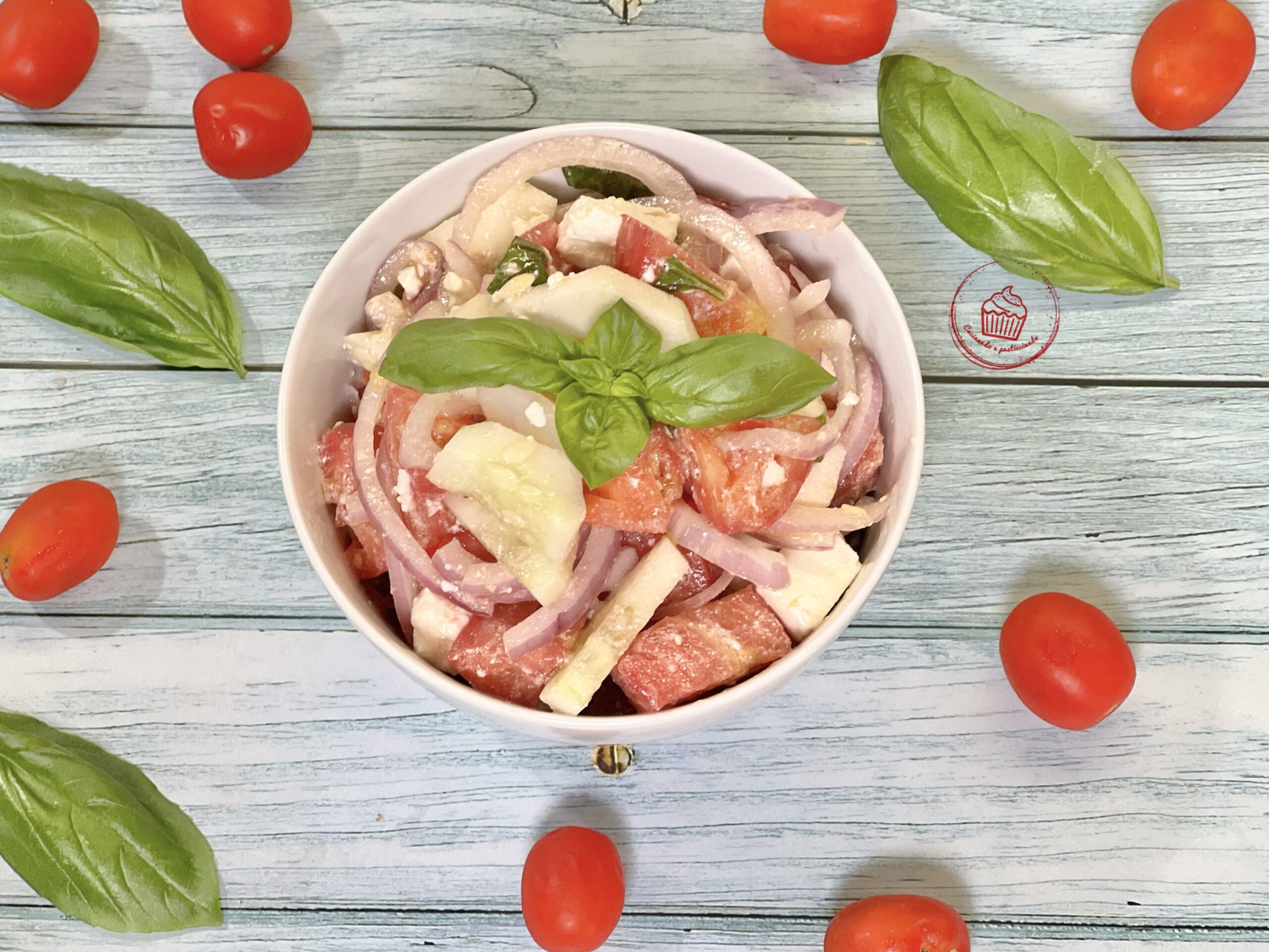 Salad with Greek Feta, Fresh and Tasty