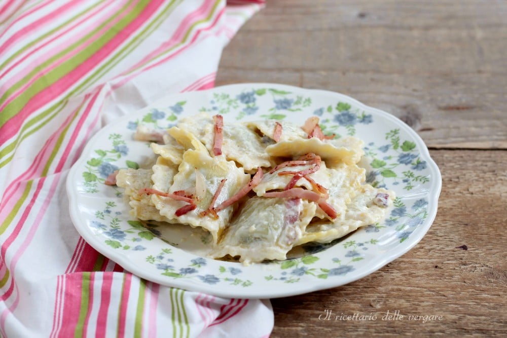 Ravioli with Cream and Speck