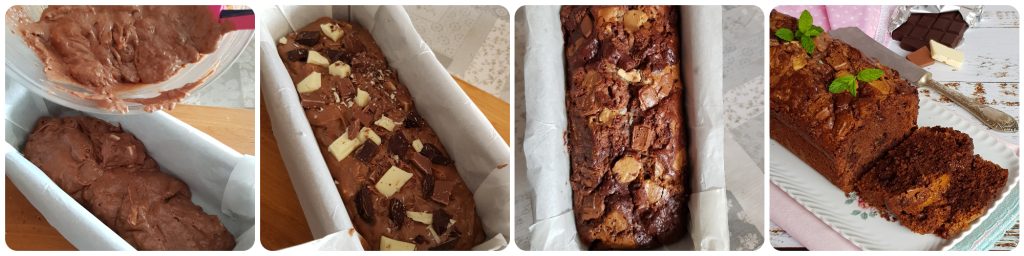 three chocolate plumcake