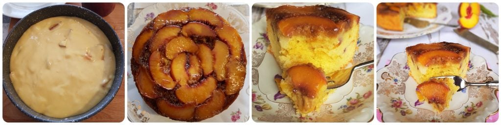 peach upside-down cake
