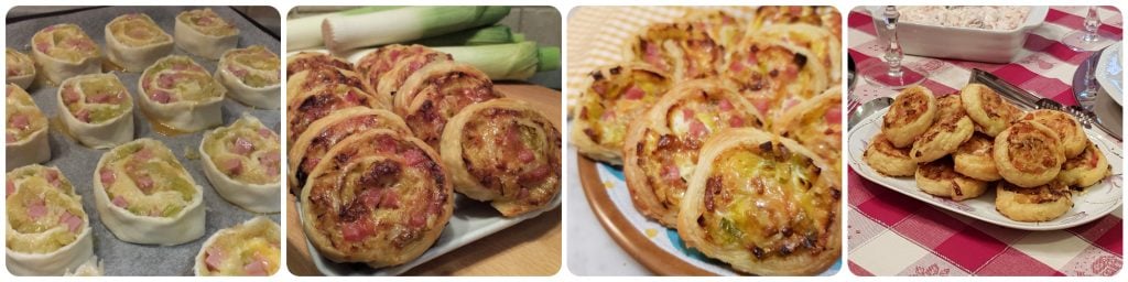 leek and emmental swirls